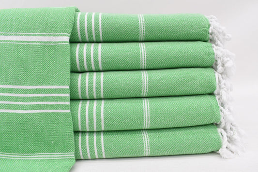 Premium Turkish Cotton Beach & Bath Towel  Lightweight Quick-Dry Peshtemal – Green