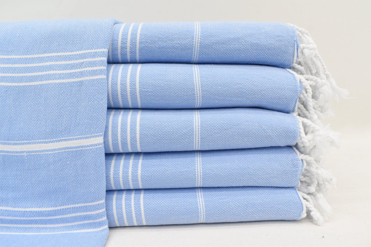 Premium Turkish Cotton Beach & Bath Towel | Lightweight Quick-Dry Peshtemal – Light Blue