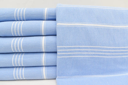 Premium Turkish Cotton Beach & Bath Towel | Lightweight Quick-Dry Peshtemal – Light Blue