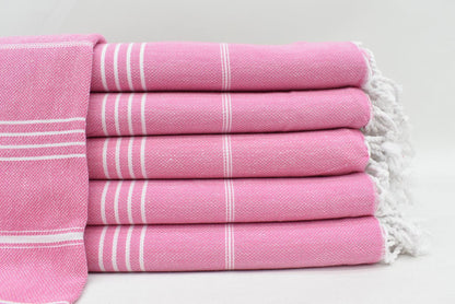 Premium Turkish Cotton Beach & Bath Towel | Lightweight Quick-Dry Peshtemal – Pink