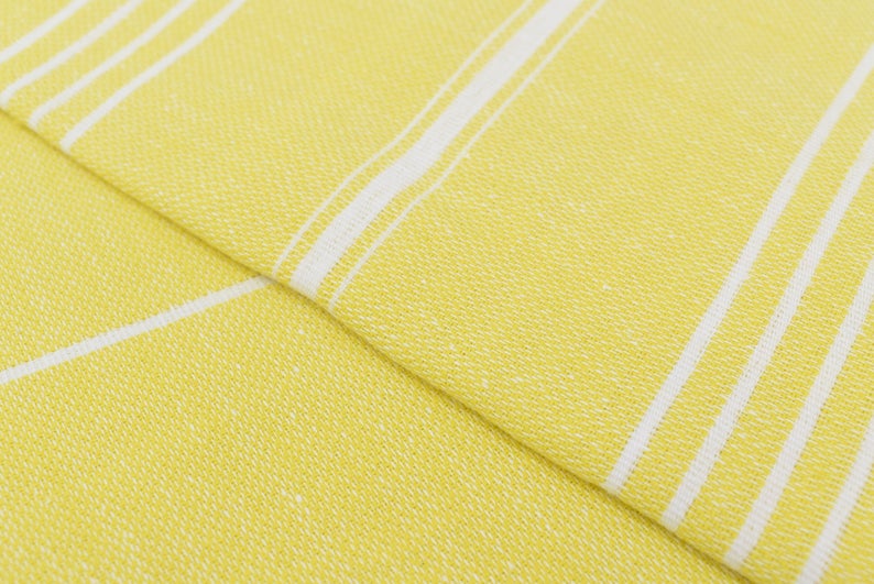 Bright Yellow Monaco Turkish Towel – Lightweight Quick Dry Beach & Bath Towel, Luxury Turkish Cotton Spa Towel, Travel & Pool Towel
