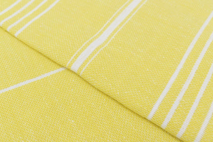 Bright Yellow Monaco Turkish Towel – Lightweight Quick Dry Beach & Bath Towel, Luxury Turkish Cotton Spa Towel, Travel & Pool Towel