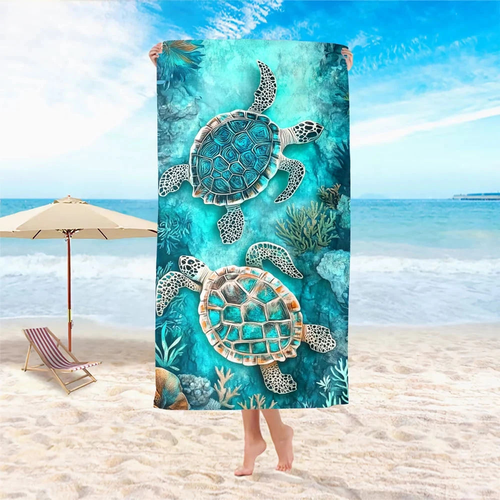 Island Sea Turtle Quick-Dry Beach Towel