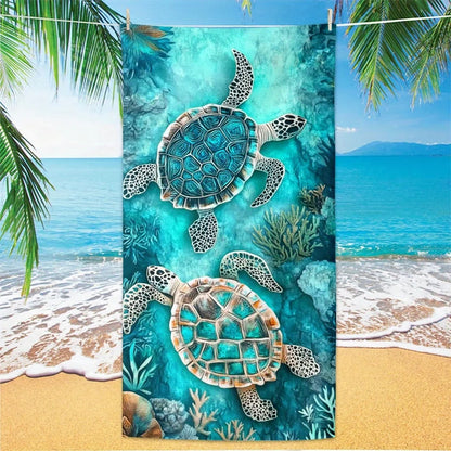 Island Sea Turtle Quick-Dry Beach Towel
