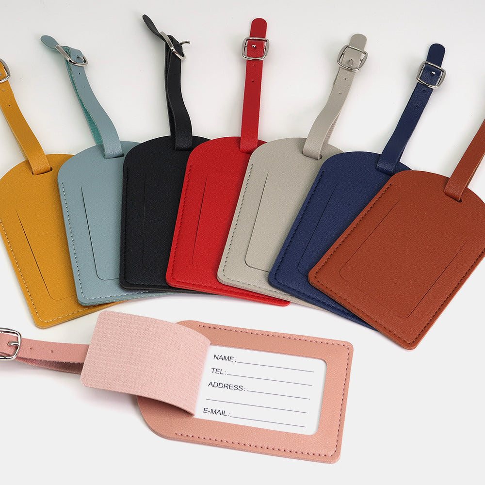 Premium Leather Luggage Tag with Privacy Cover