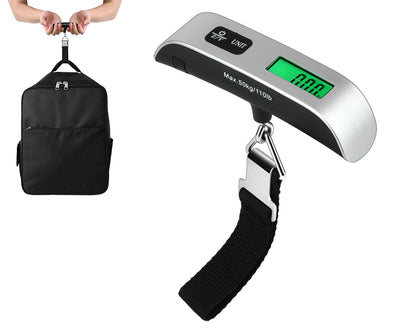 YCConcept Luggage Weight Scale Portable Digital Suitcase Scale for Travel Handheld Scale with Temperature Sensor 110 lb/50 kg Battery Included