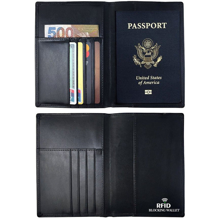 RFID-Blocking Genuine Leather Passport Holder and Case