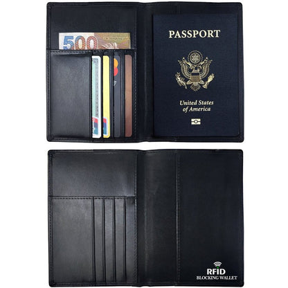 RFID-Blocking Genuine Leather Passport Holder and Case