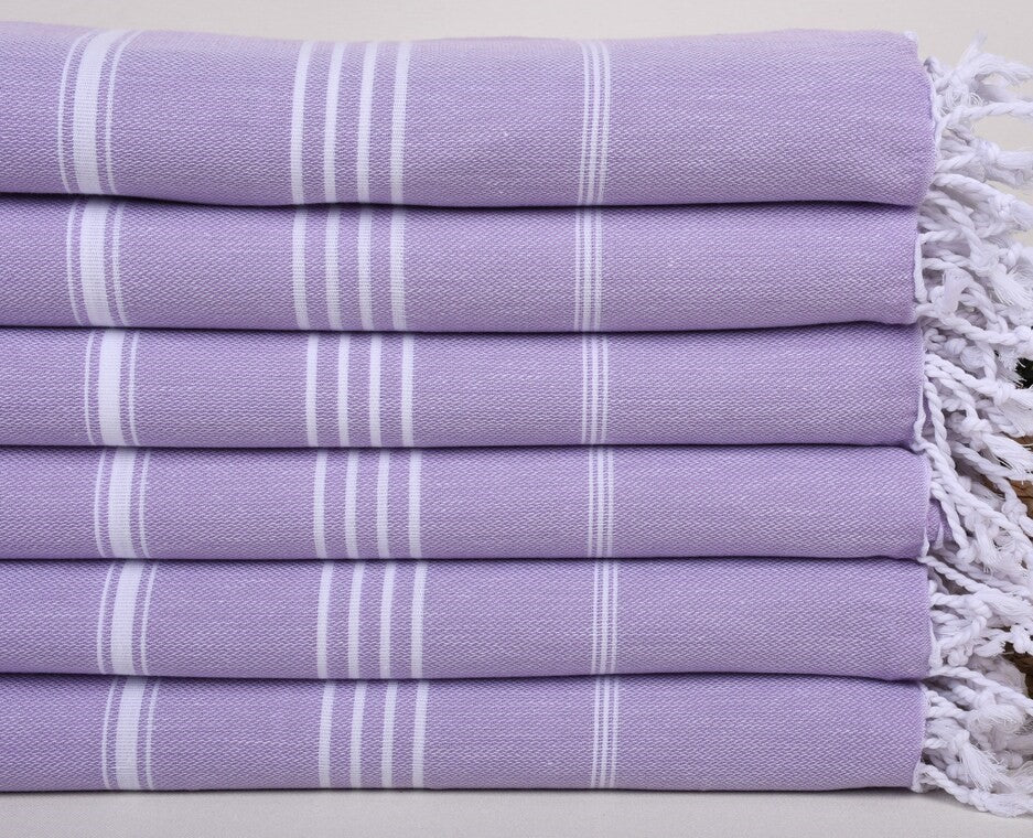 Lilac Monaco Turkish Towel – Lightweight Quick Dry Beach & Bath Towel, Luxury Turkish Cotton Spa Towel, Travel & Pool Towel