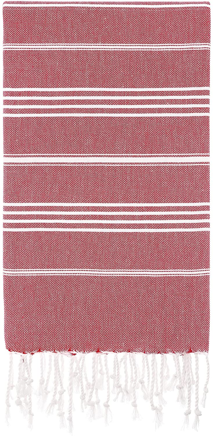 Premium Turkish Cotton Beach & Bath Towel | Lightweight Quick-Dry Peshtemal – Red