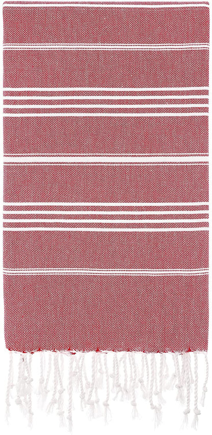 Premium Turkish Cotton Beach & Bath Towel | Lightweight Quick-Dry Peshtemal – Red