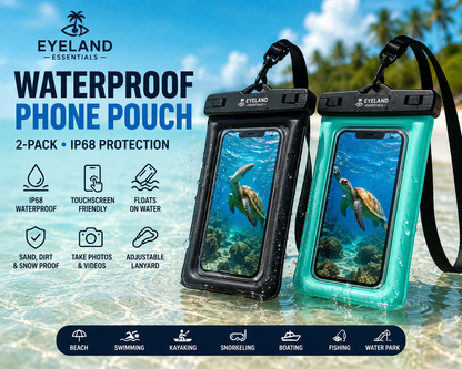 Eyeland Floating Waterproof Phone Pouch (2-Pack) – IP68 Universal Phone Case